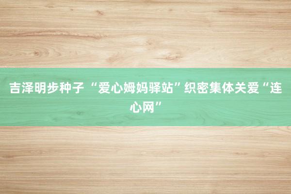 吉泽明步种子 “爱心姆妈驿站”织密集体关爱“连心网”
