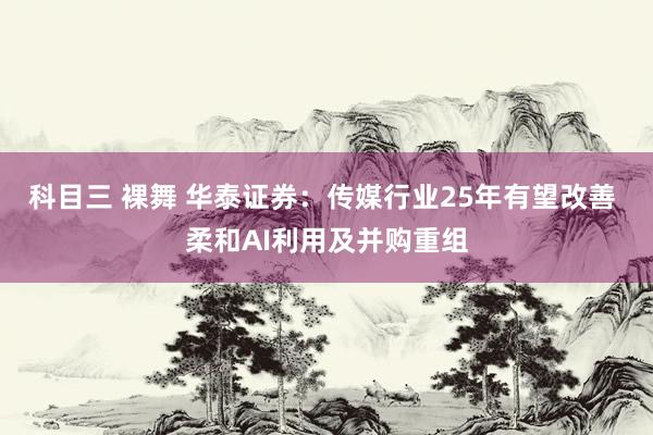 科目三 裸舞 华泰证券：传媒行业25年有望改善 柔和AI利用及并购重组