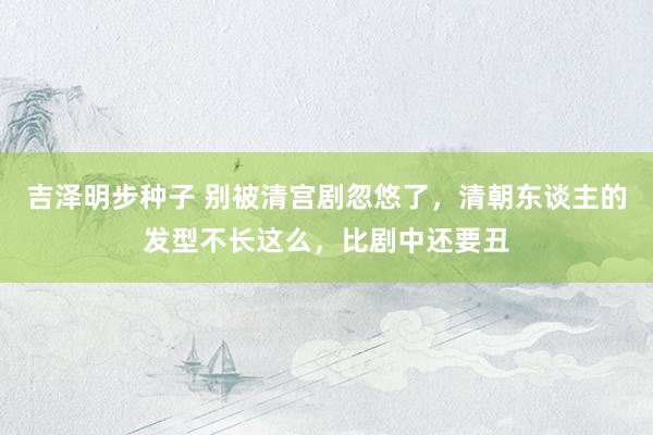 吉泽明步种子 别被清宫剧忽悠了，清朝东谈主的发型不长这么，比剧中还要丑