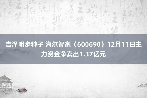 吉泽明步种子 海尔智家（600690）12月11日主力资金净卖出1.37亿元