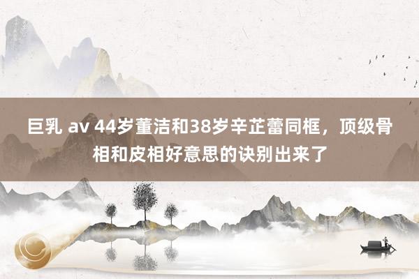 巨乳 av 44岁董洁和38岁辛芷蕾同框，顶级骨相和皮相好意思的诀别出来了
