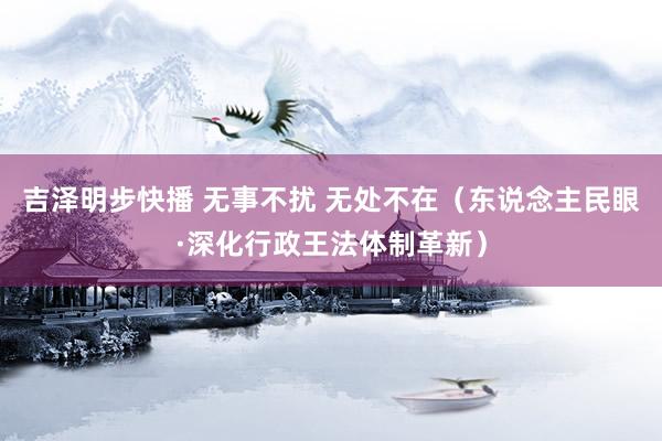 吉泽明步快播 无事不扰 无处不在（东说念主民眼·深化行政王法体制革新）