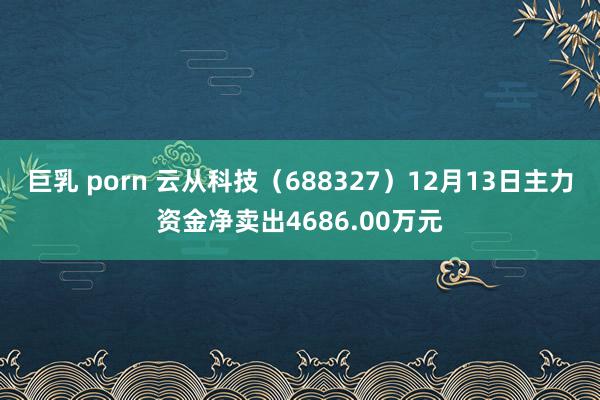 巨乳 porn 云从科技（688327）12月13日主力资金净卖出4686.00万元