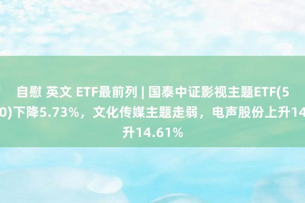 自慰 英文 ETF最前列 | 国泰中证影视主题ETF(516620)下降5.73%，文化传媒主题走弱，电声股份上升14.61%