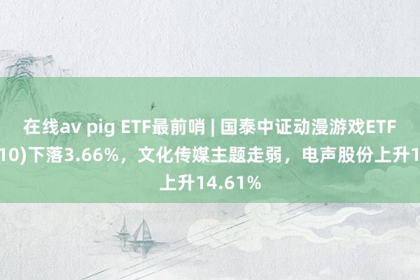 在线av pig ETF最前哨 | 国泰中证动漫游戏ETF(516010)下落3.66%，文化传媒主题走弱，电声股份上升14.61%