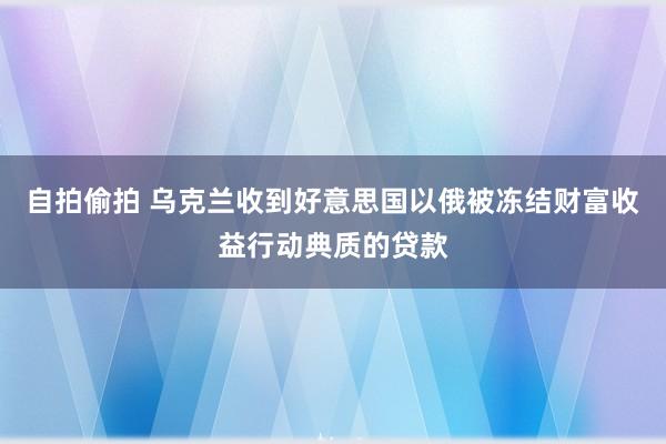 自拍偷拍 乌克兰收到好意思国以俄被冻结财富收益行动典质的贷款
