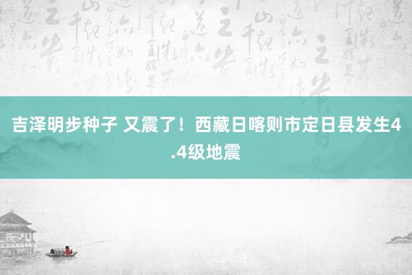 吉泽明步种子 又震了！西藏日喀则市定日县发生4.4级地震