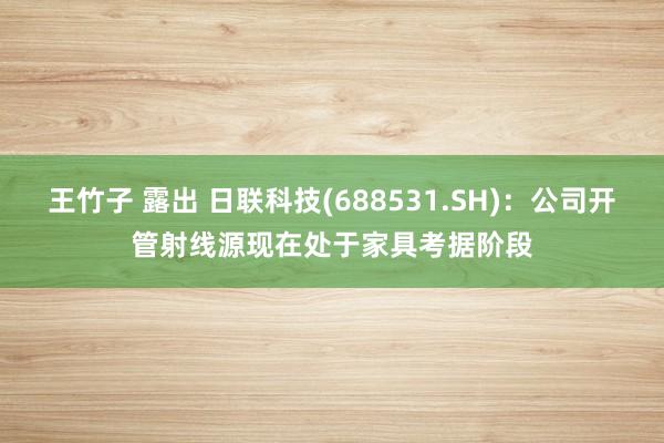 王竹子 露出 日联科技(688531.SH)：公司开管射线源现在处于家具考据阶段