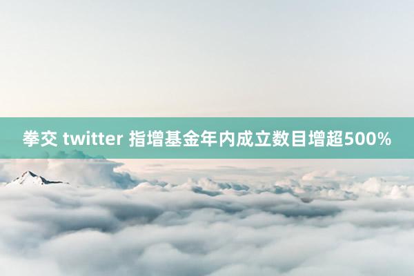 拳交 twitter 指增基金年内成立数目增超500%